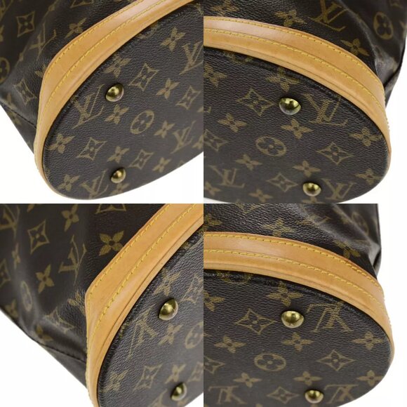 LOUIS VUITTON BUCKET PM Shoulder Tote Bag Monogram Leather Brown M42238 32YF410 - Picture 7 of 14